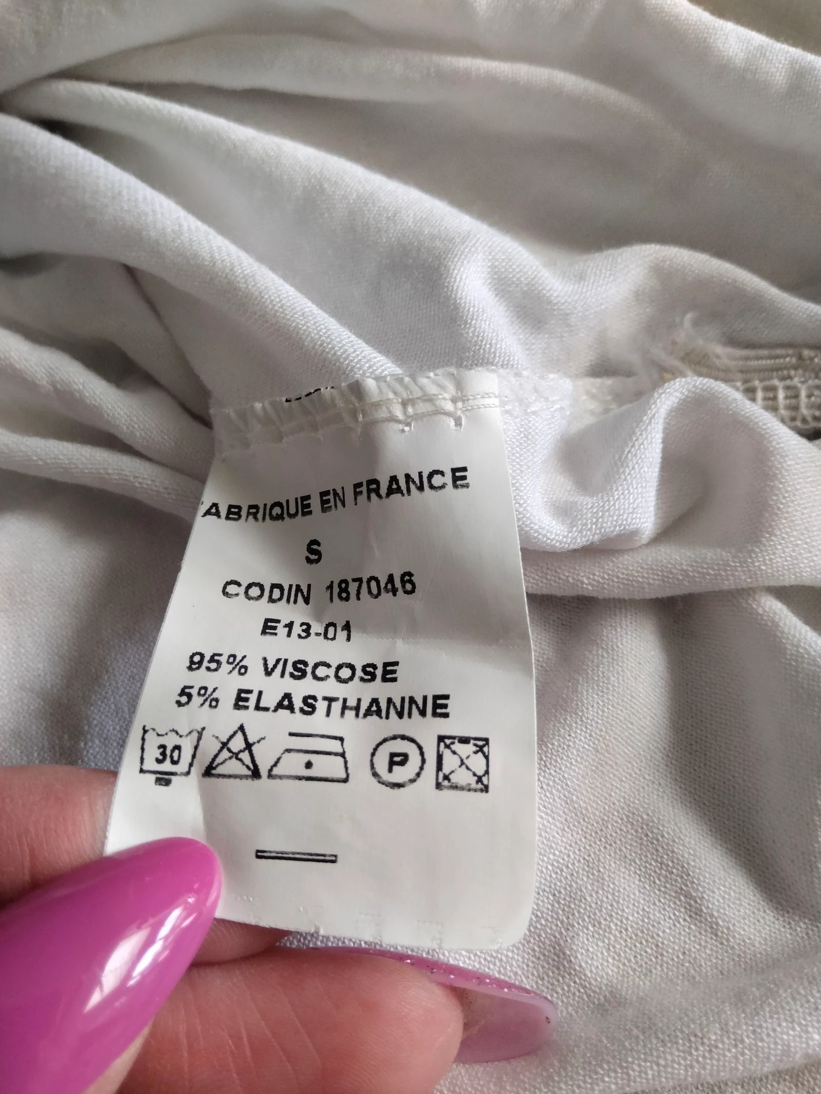 Camiseta de manga corta | Hecha en Francia | Muy buen estado | Blanca | Talla S – photo 4